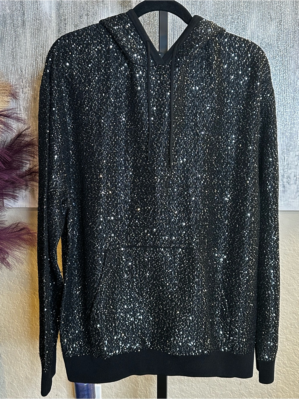The Kooples Black Sequin Knit Pullover
